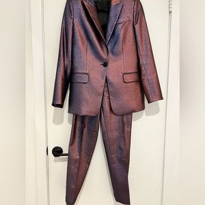 Veronica Beard classic cut suit - pink and blue sheen, in size 6